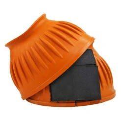 Bell Boots Rubber Ribbed With EZ Pull Fasteners 20 Bell Boots Rubber Ribbed With EZ Pull Fasteners -Ovation Equestrian Supplies Shop 8838b orange